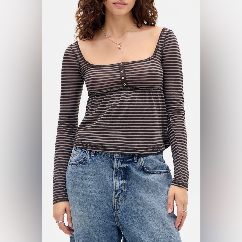 BDG Urban Outfitters, Brittney Long Sleeve Babydoll Top